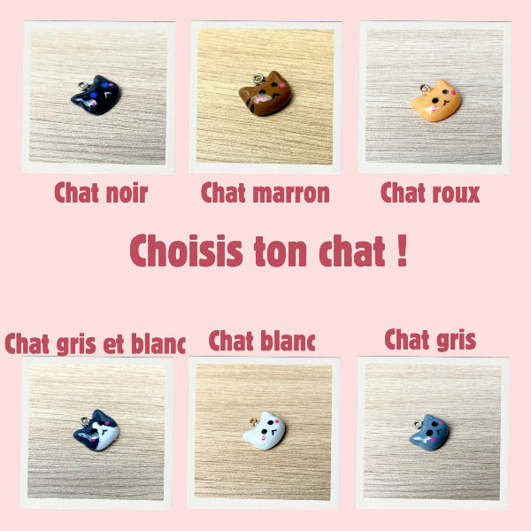Bracelet personnalisable en pierres naturelles et petit chat