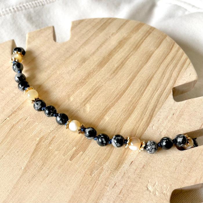 Collier en pierres natutrelles - pierres de rhyolite et pierres du soleil - bijoux cielo craft