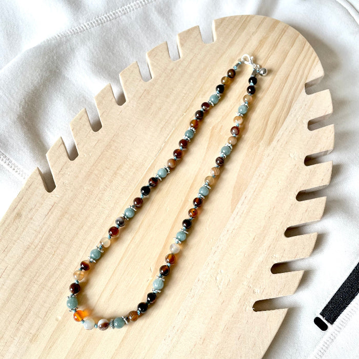 Collier en pierres natutrelles - pierres de jaspe et jade birman - bijoux cielo craft