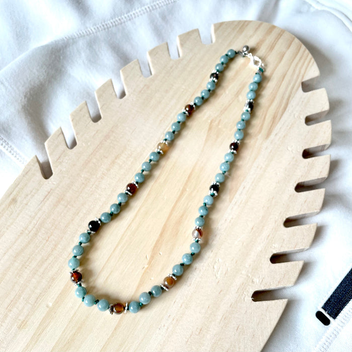 Collier en pierres natutrelles - pierres de jaspe et jade birman - bijoux cielo craft