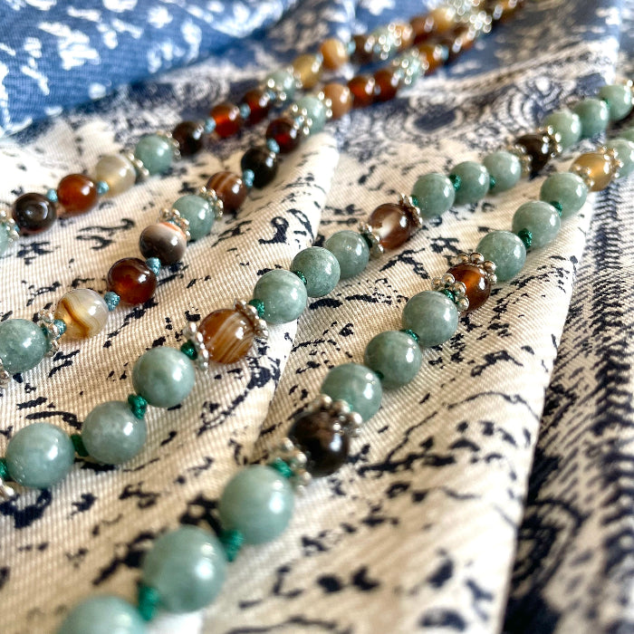 Collier en pierres natutrelles - pierres de jaspe et jade birman - bijoux cielo craft