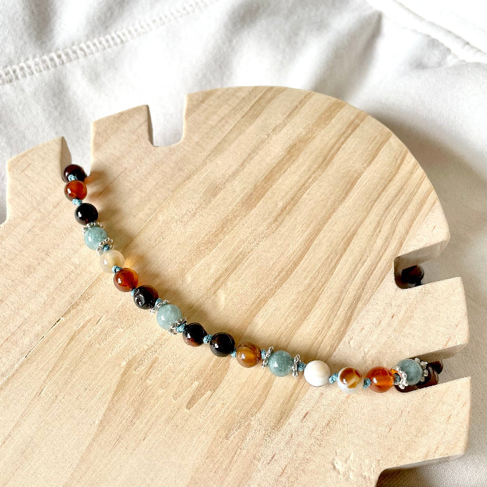 Collier en pierres natutrelles - pierres de jaspe et jade birman - bijoux cielo craft