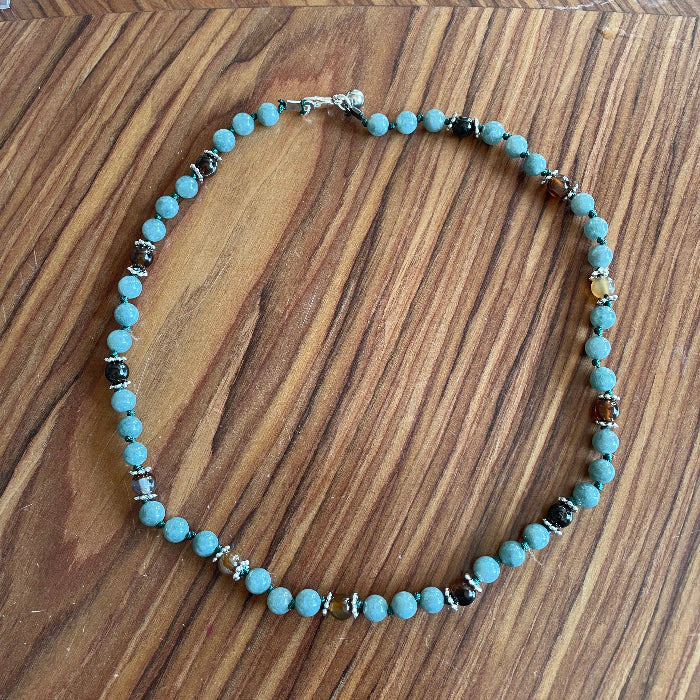 Collier en pierres natutrelles - pierres de jaspe et jade birman - bijoux cielo craft