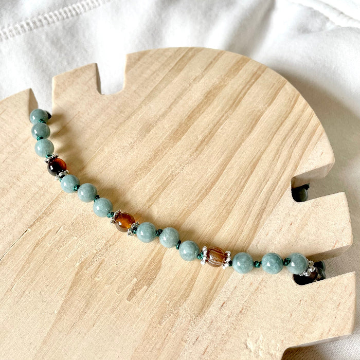 Collier en pierres natutrelles - pierres de jaspe et jade birman - bijoux cielo craft