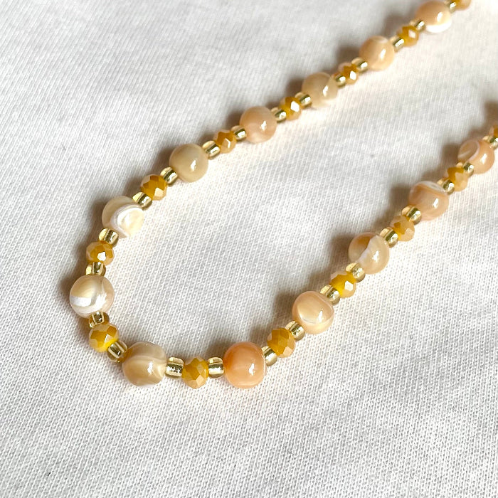 Collier en pierres natutrelles - pierres du soleil - bijoux cielo craft